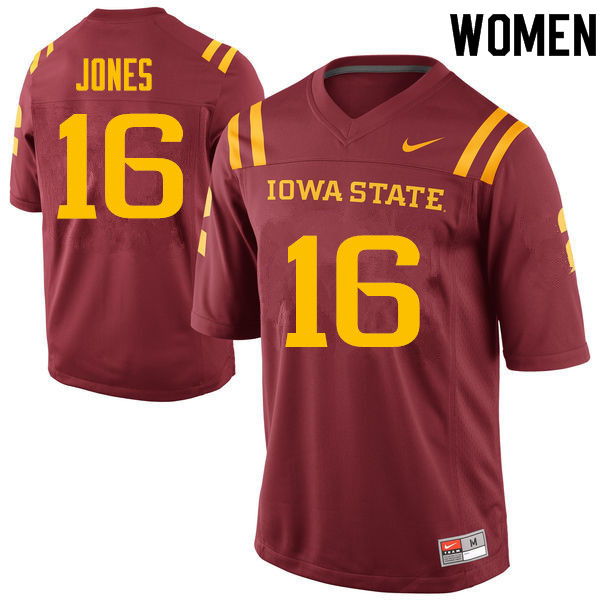 Women #16 Keontae Jones Iowa State Cyclones College Football Jerseys Sale-Cardinal - Click Image to Close